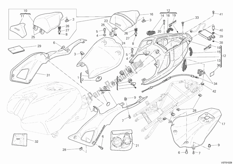 Toutes les pièces pour le Siège du Ducati Superbike 1198 SP 2011